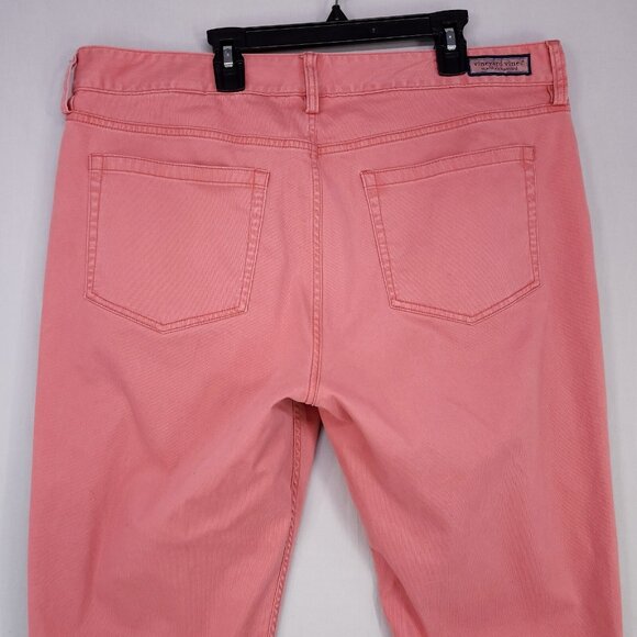 Vineyard Vines Slim Pants Mens 36x30 Pink Cotton Preppy Stretch Golf - Picture 14 of 16